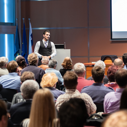 Man presenting to audience